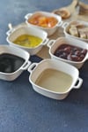 Porselen Kare Kulplu Derin Küçük Boy Meze Tabak 10 cm / 1 Adet