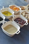 Porselen Kare Kulplu Derin Küçük Boy Meze Tabak 10 cm / 1 Adet