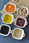 Porselen Kare Kulplu Derin Küçük Boy Meze Tabak 10 cm / 1 Adet