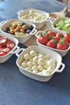 Porselen Kare Kulplu Derin Orta Boy Meze Tabak 12 cm / 1 Adet