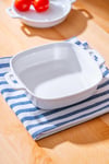 Porselen Kare Kulplu Derin Orta Boy Meze Tabak 12 cm / 1 Adet