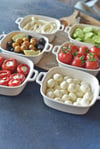 Porselen Kare Kulplu Derin Orta Boy Meze Tabak 12 cm / 1 Adet