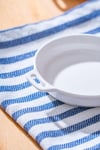 Porselen Yuvarlak Kulplu Basık Küçük Boy Meze Tabak 10 cm / 1 Adet