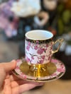 Rosa Aurum 6 Kişilik Porselen Türk Kahvesi Fincan Takımı
