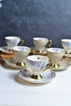 Royalty Blue 6 Kişilik Porselen Türk Kahvesi Fincan Takımı 
