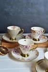 Royalty Pink 6 Kişilik Porselen Türk Kahvesi Fincan Takımı 