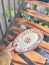 Velour Maroon 21 cm 2 Li Porselen Kayık Tabak
