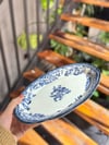 Velour Navy 21 cm 2 Li Porselen Kayık Tabak
