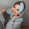 2 Renkli Şal - Koyu Vizon Bebe Mavi