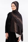 Degrade Leopar Şal - Siyah Gold