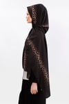 Degrade Leopar Şal - Siyah Gold