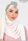 Flora El İşleme Şal-Ekru