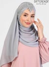 Flora El İşleme Şal-Gri