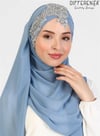 Flora El İşleme Şal-İndigo