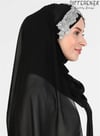 Flora El İşleme Şal-Siyah