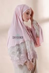 Haute Couture Dantel Şal-Pudra