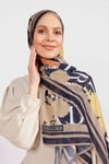 Karma Desen Şal - Siyah&Oranj