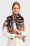 Karma Desen Şal - Siyah&Oranj