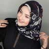 Ortanca Eşarp - Siyah Mor