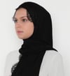SAKALLI DANTEL ŞAL-Siyah
