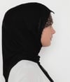 SAKALLI DANTEL ŞAL-Siyah