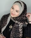 Sarmaşık Leopar Desenli Eşarp - Bej