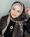Sarmaşık Leopar Desenli Eşarp - Bej