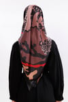 Tablo Desenli Eşarp - Bordo