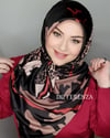 Tablo Desenli Eşarp - Bordo