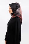 Tablo Desenli Eşarp - Bordo