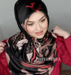 Tablo Desenli Eşarp - Bordo