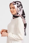 Tablo Desenli Eşarp - Pudra