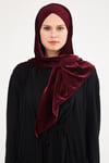 Üçgen Kadife Eşarp-Bordo