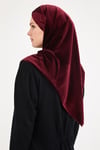 Üçgen Kadife Eşarp-Bordo