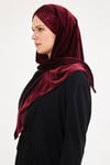 Üçgen Kadife Eşarp-Bordo