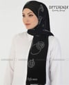 Zebra Topu Şifon Şal-Siyah Gümüş