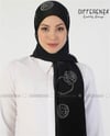 Zebra Topu Şifon Şal-Siyah Gümüş