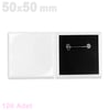 50X50mm UV Baskıya Uygun Kare Rozet SARF - 100 Adet