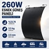 •	260W esnek güneş paneli monokristal Half Cut