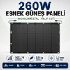 •	260W esnek güneş paneli ön görünüm