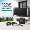 **ALT text:** `400W tak çalıştır balkon güneş paneli paketi ile mikro inverter ve montaj ekipmanları`