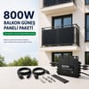 800W balkon güneş paneli paketi, 4 adet 200W güneş paneli ve 800W mikro inverter ile tak çalıştır plug-in güneş enerjisi sistemi