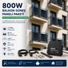 800W balkon güneş paneli paketi, 4 adet 200W güneş paneli ve 800W mikro inverter ile tak çalıştır plug-in güneş enerjisi sistemi