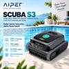 Aiper Scuba S3 kablosuz robotik havuz temizleyicisi, havuz kenarında ürün ve temel temizlik özellikleriyle