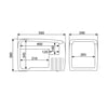 dometic cdf36 ölçüleri 560x340x380 mm portatif araç buzdolabı teknik çizim