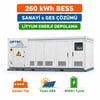 260 kWh BESS enerji depolama sistemi, sanayi ve ticari GES projeleri için lityum batarya çözümü