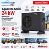 TommaTech Aquavera Serisi 24 kW monofaze hava kaynaklı ısı pompası yan açıdan görünüm
