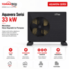 TommaTech Aquavera Serisi 33 kW monofaze hava kaynaklı ısı pompası ön görünüm ürün görseli