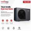 TommaTech Titan Serisi 13 kW monofaze hava kaynaklı ısı pompası ön çapraz görünüm tanıtım görseli
