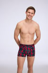  Erkek Lacivert - Kırmızı - Baskılı 3 lü Boxer  - US.01.80582 552